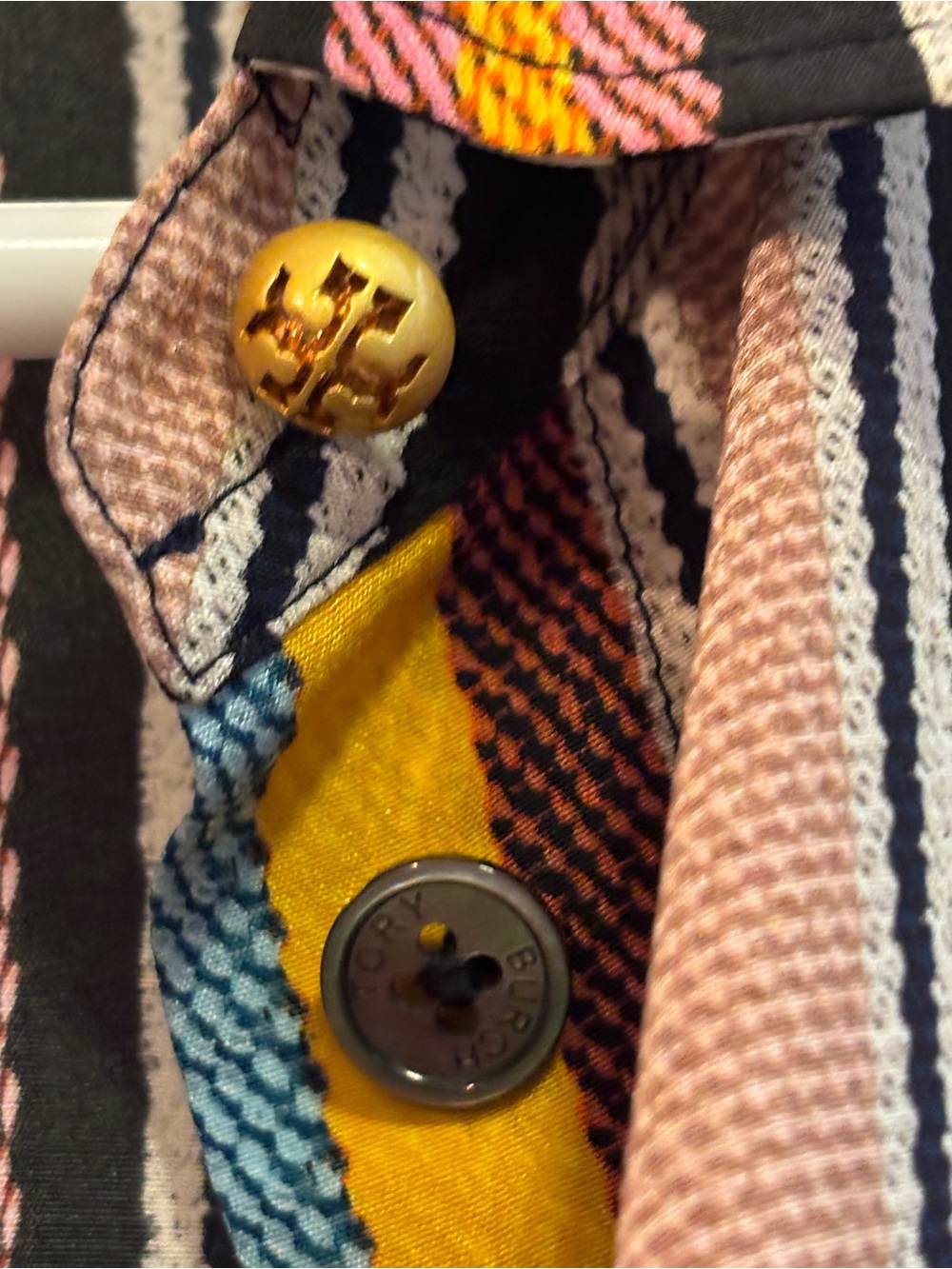 Tory Burch Striped Button-Down Silk Blouse - Picture 3 of 7